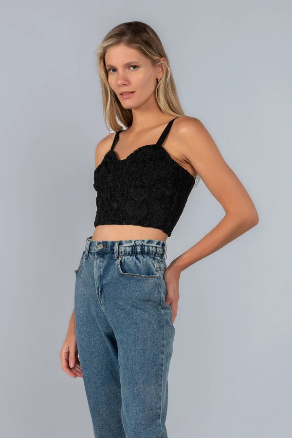 Corselet renda bordada
