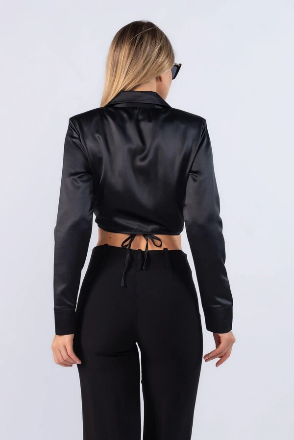 Camisa transpassada cetim