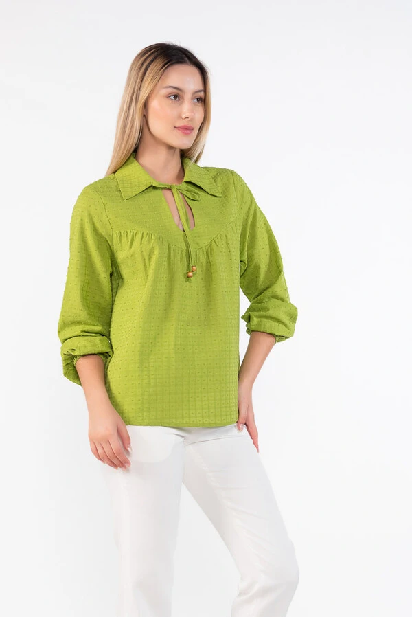 Blusa em algodao manga longa