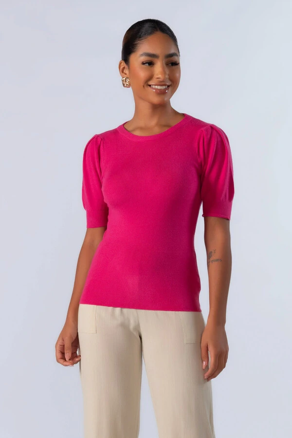 Blusa em viscose manga princesa