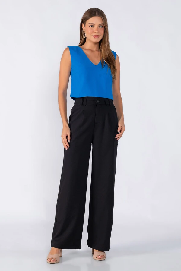 Blusa curta decote v