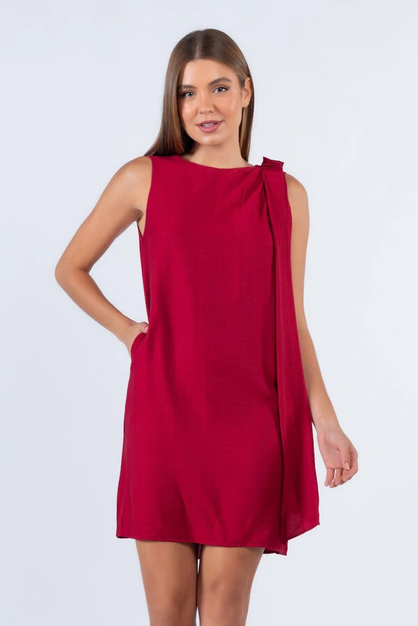 Vestido viscose com faixa ombro