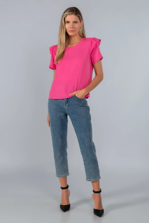 Blusa babado manga
