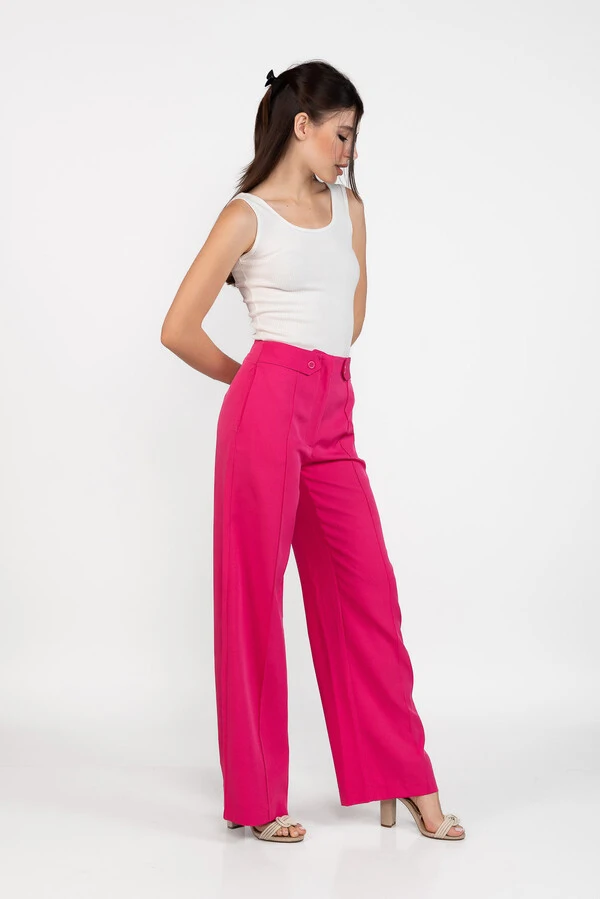 Calca pantalona alfaiataria lisa