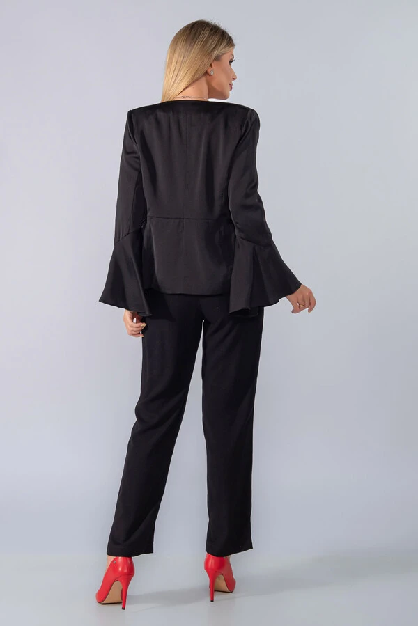 Blazer liso sem botao manga sino