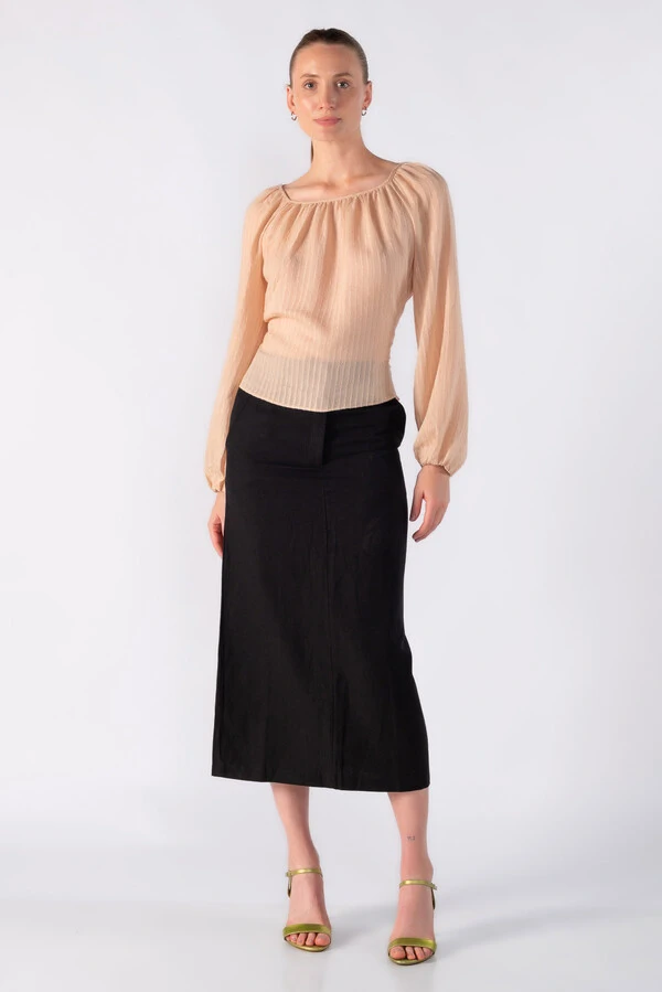 Blusa bata com amarracao na cintura