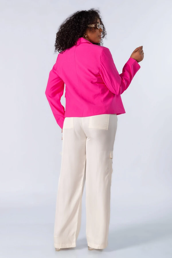 Blazer em viscose com botoes