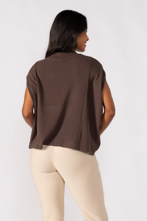 Blusa flanelada gola alta