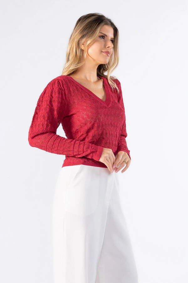 Blusa com manga bufante