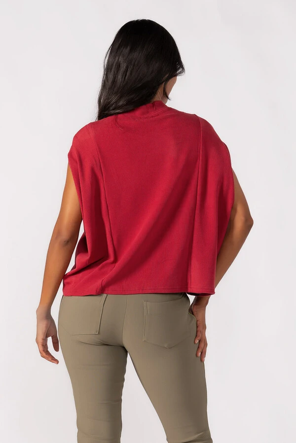 Blusa flanelada gola alta
