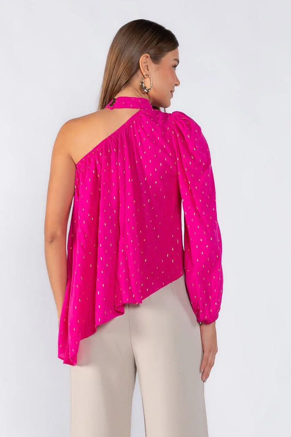 Blusa lurex uma manga