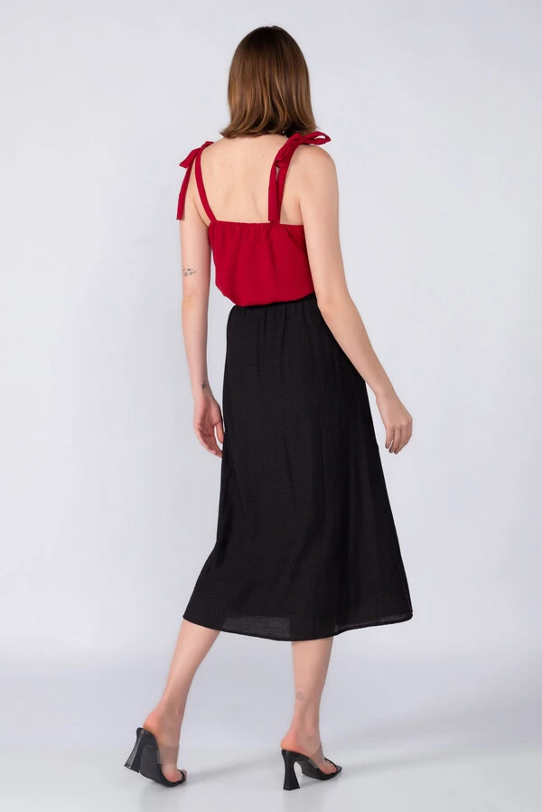 Saia midi em viscose elastico no cos