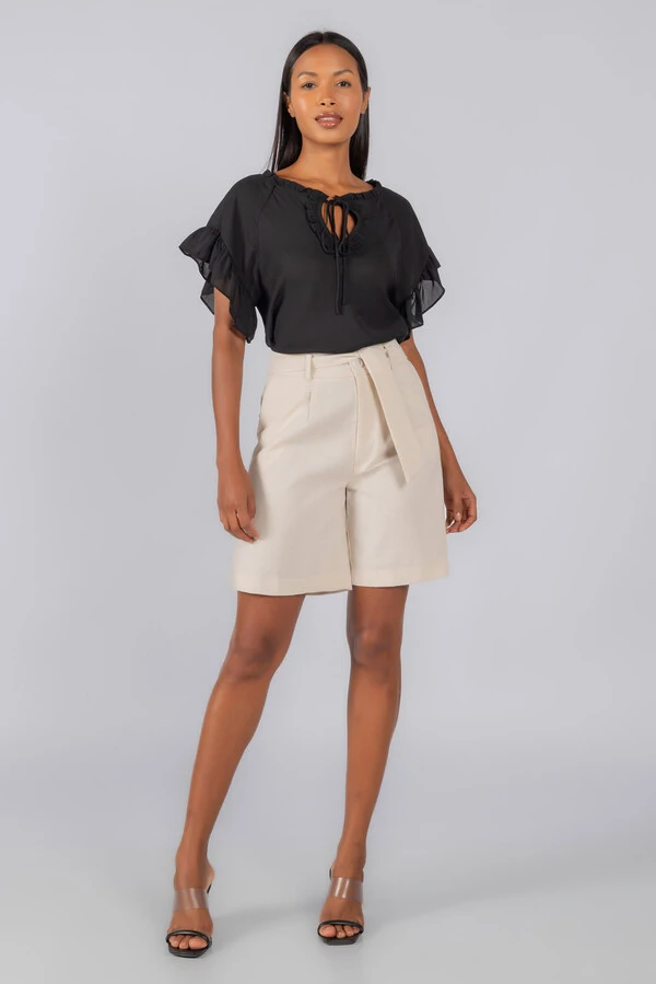 Blusa crepe detalhe em babados