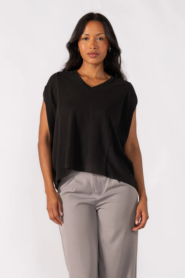 Blusa oversized decote em v