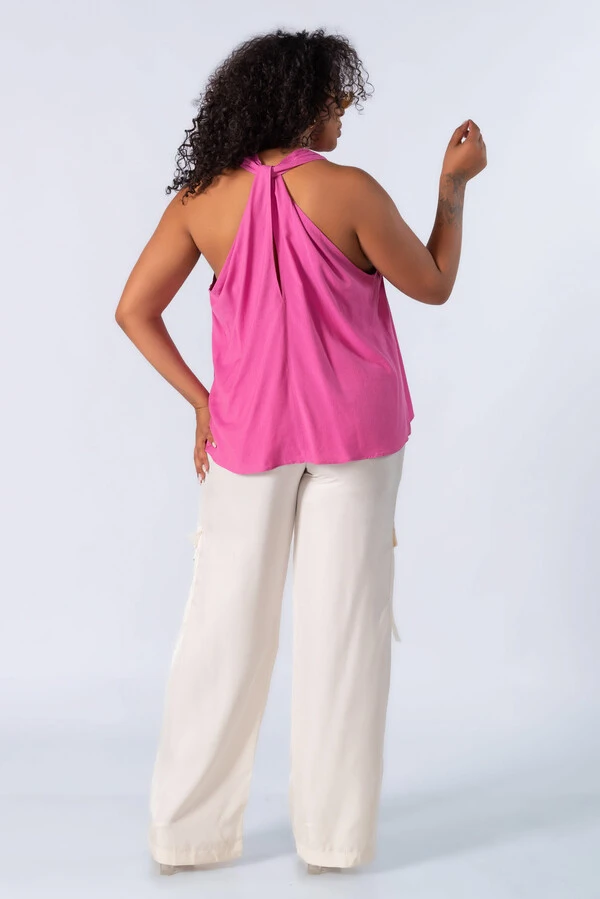Blusa viscolinho decote v