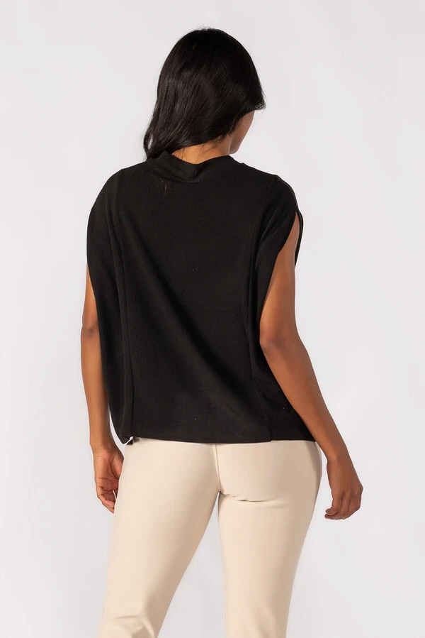 Blusa flanelada gola alta