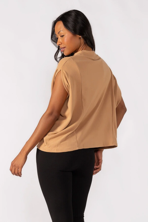 Blusa flanelada gola alta