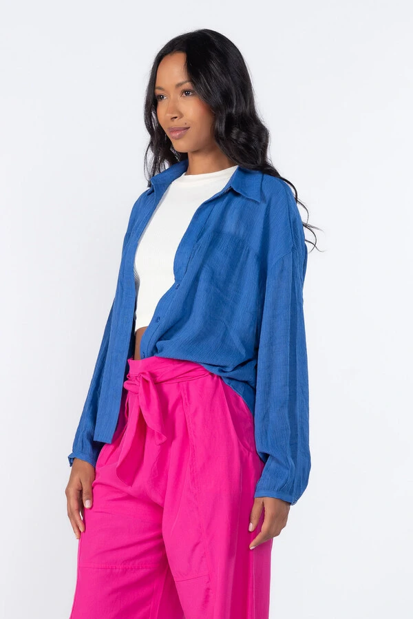 Camisa manga longa texturizada