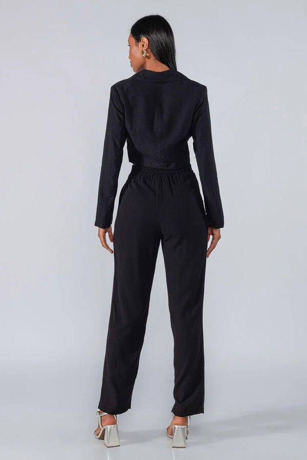 Blazer curto viscose um botao