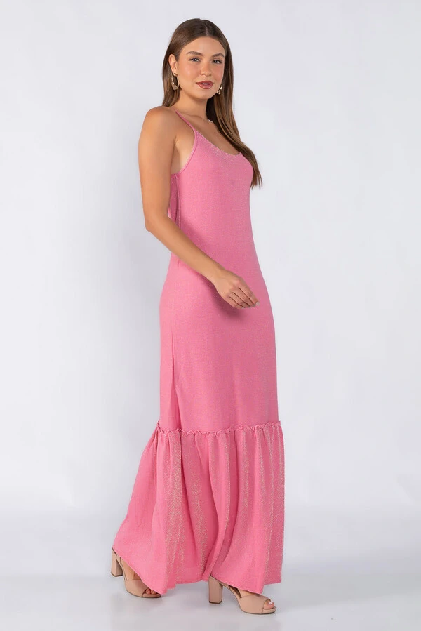 Vestido lurex com alças