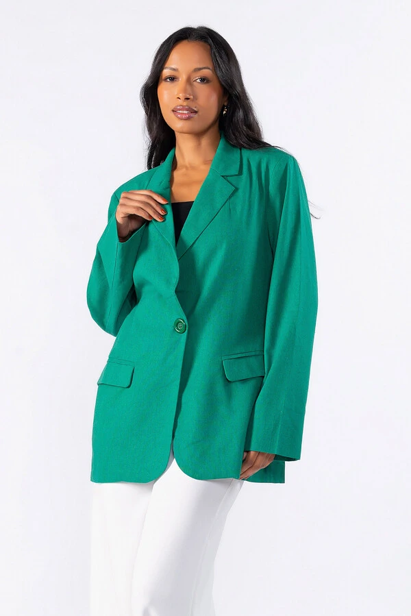 Blazer linho com ombreiras