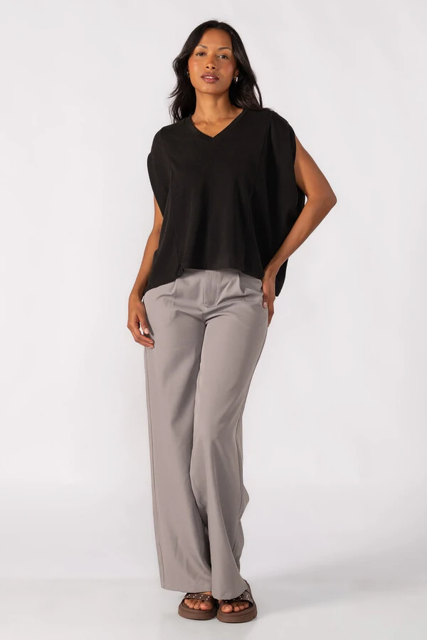 Blusa oversized decote em v