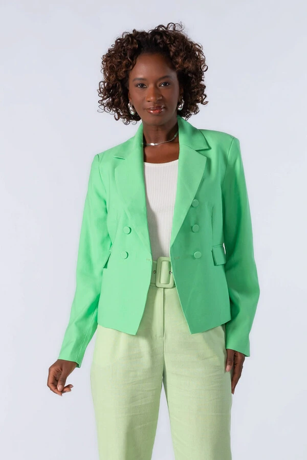 Blazer em viscose com botoes