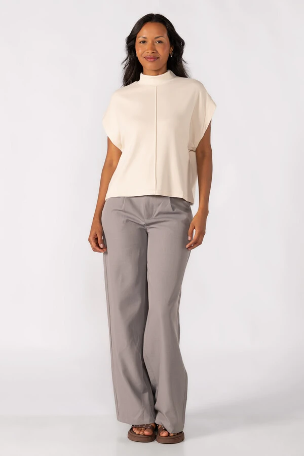 Blusa gola alta canelada