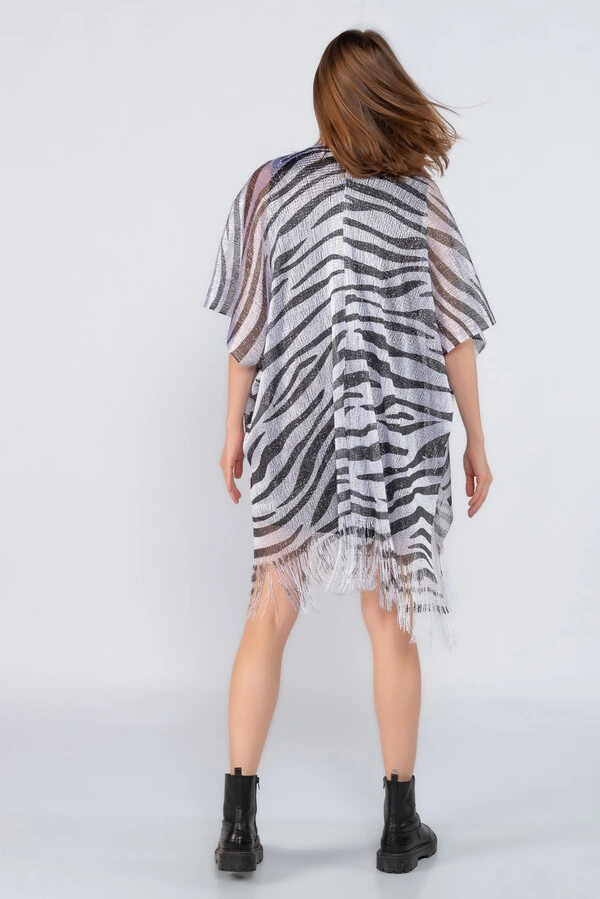 Kimono animal print em lurex