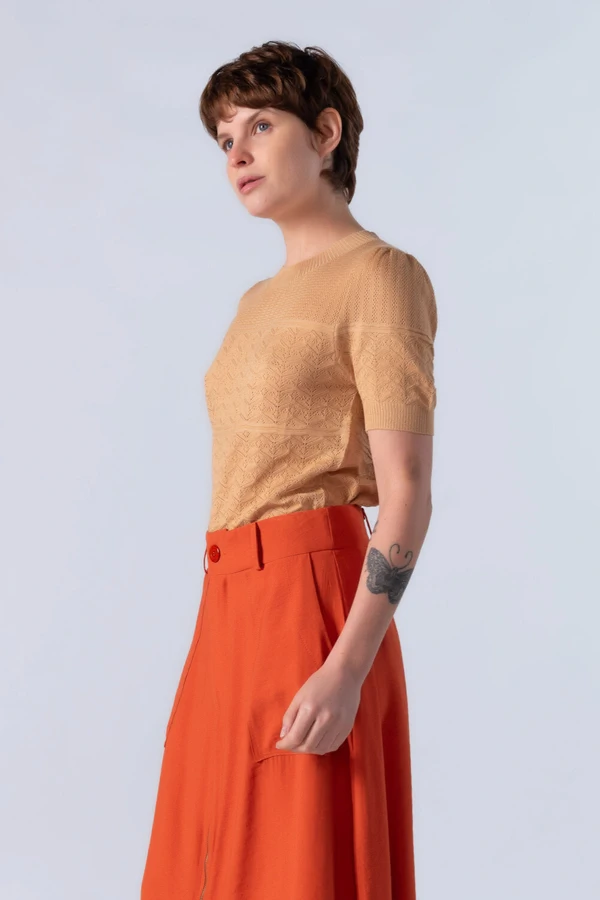 Blusa em viscose tecido trabalhado