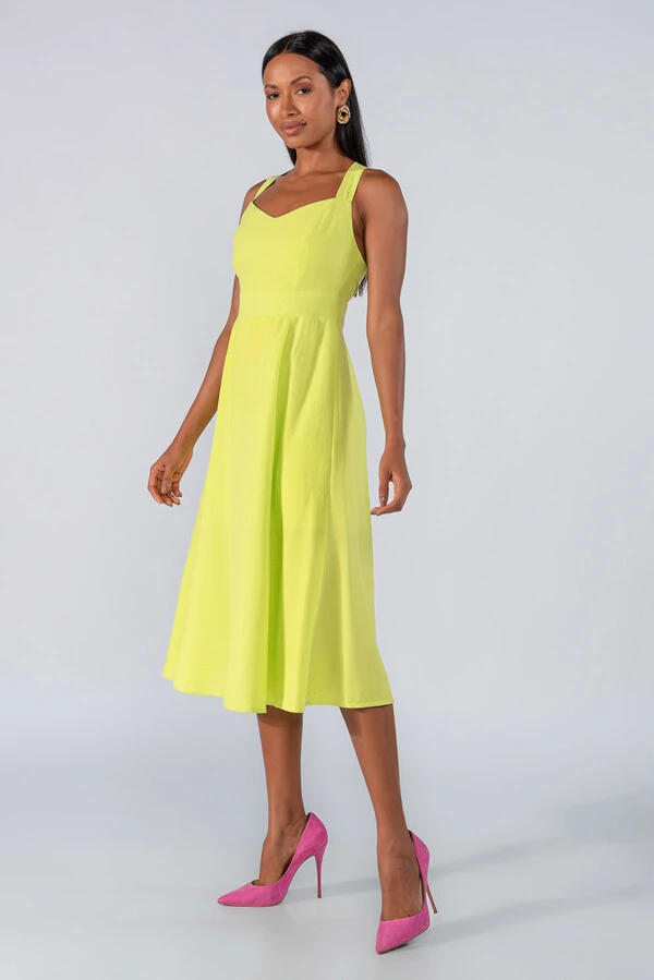 Vestido midi alcas cruzadas
