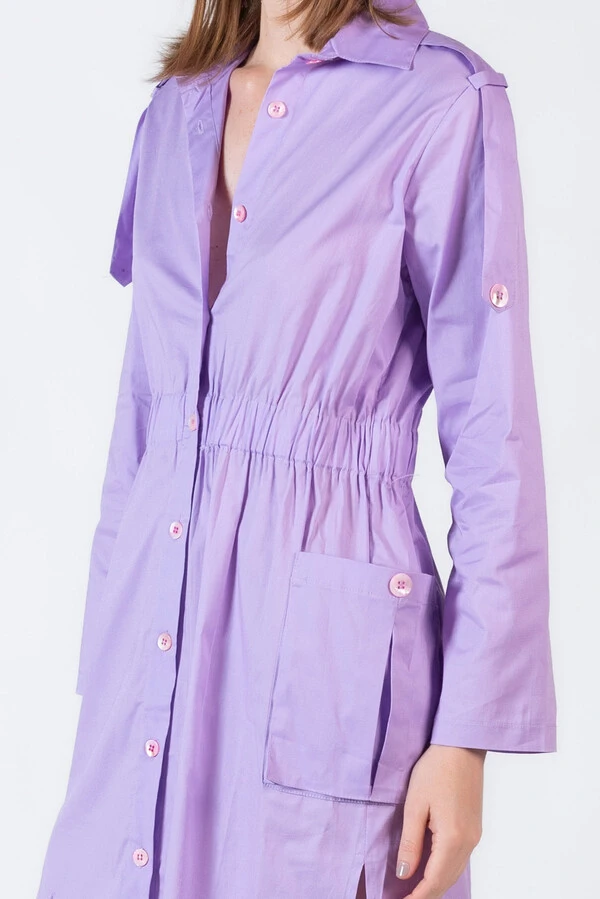 Vestido em algodao com bolsos