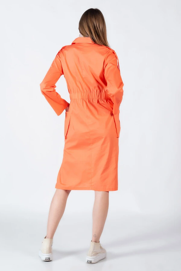 Vestido em algodao com bolsos