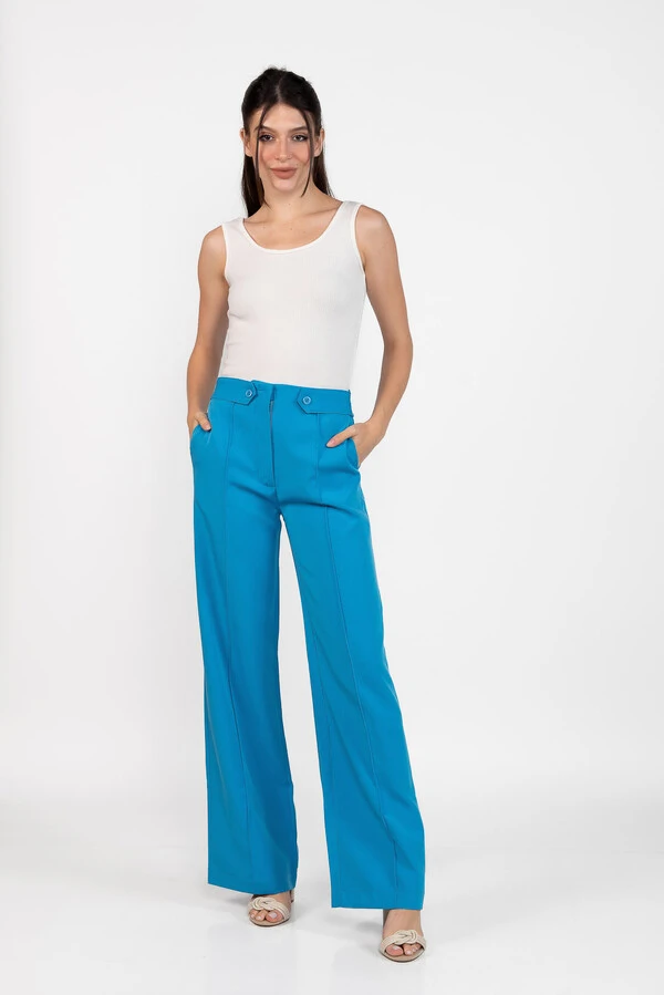 Calca pantalona alfaiataria lisa