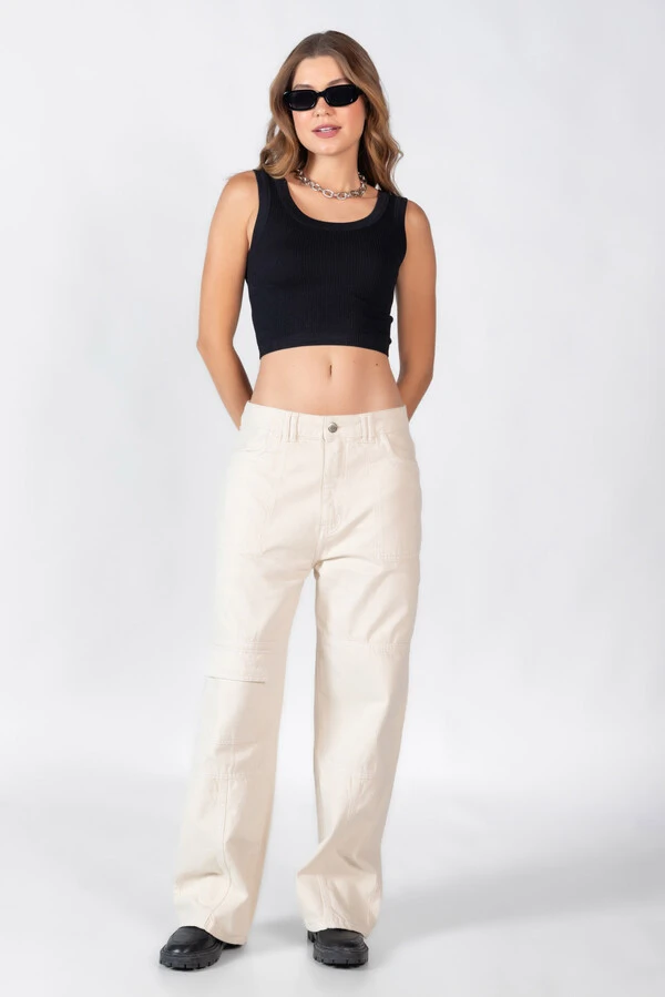 Cropped canelado regata
