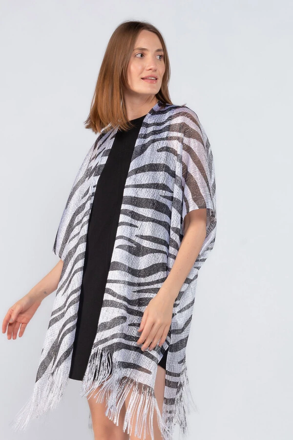 Kimono animal print em lurex