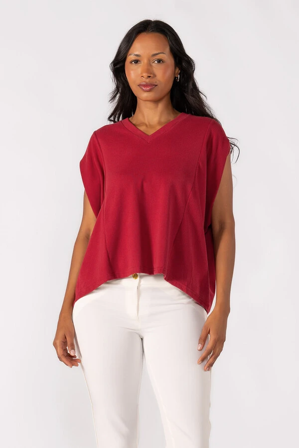 Blusa oversized decote em v