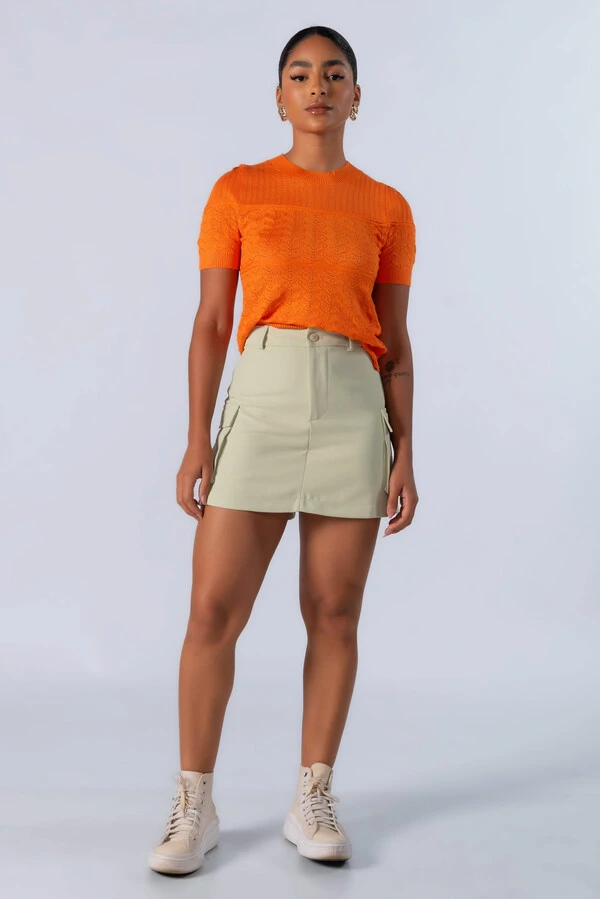 Blusa em viscose tecido trabalhado