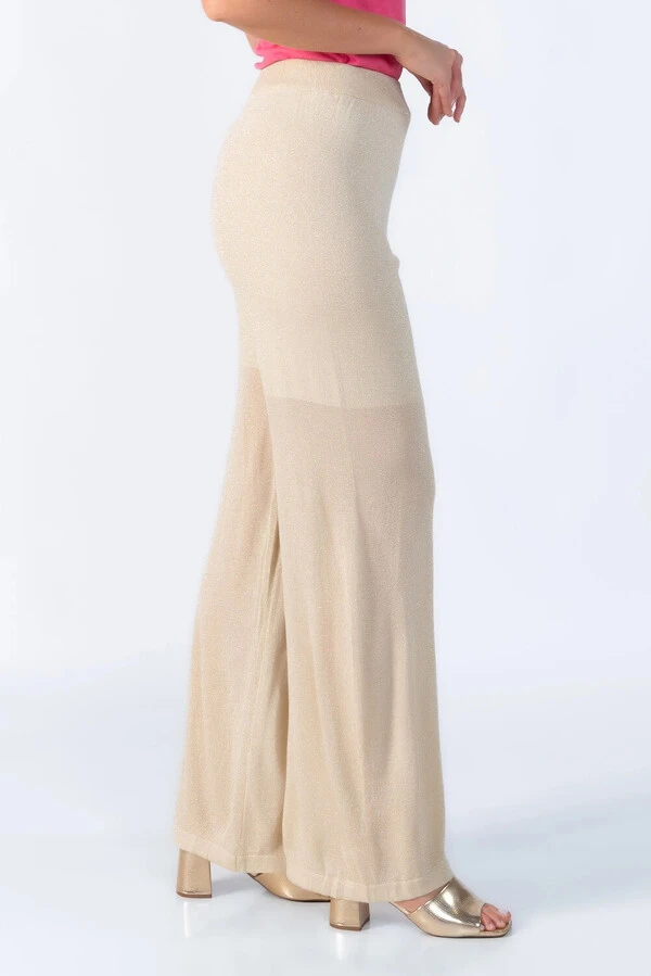 Calca pantalona fios de lurex