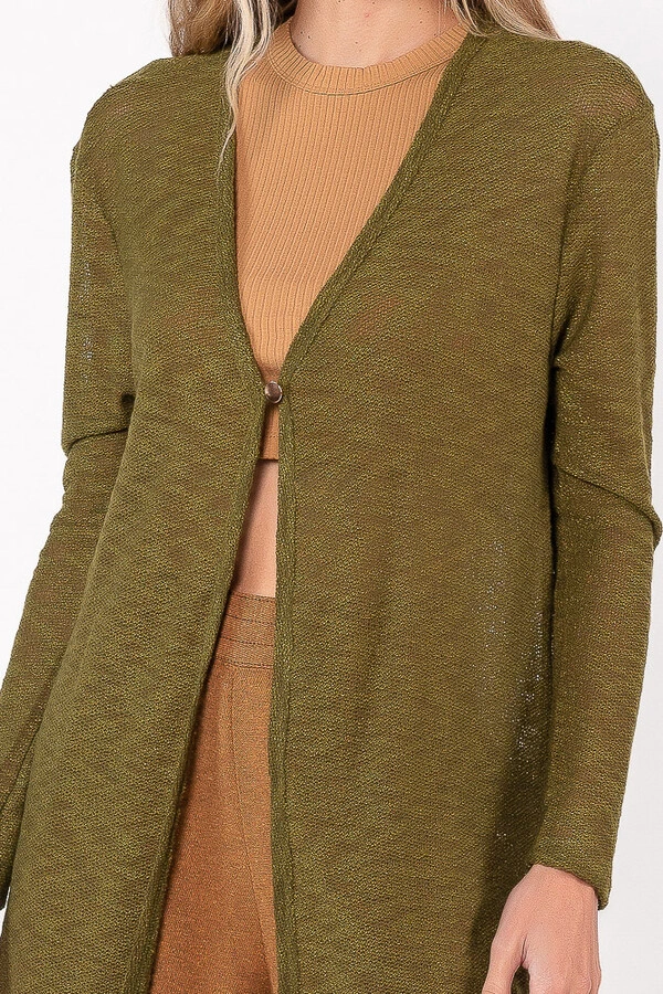 Cardigan longo tricot mesclado