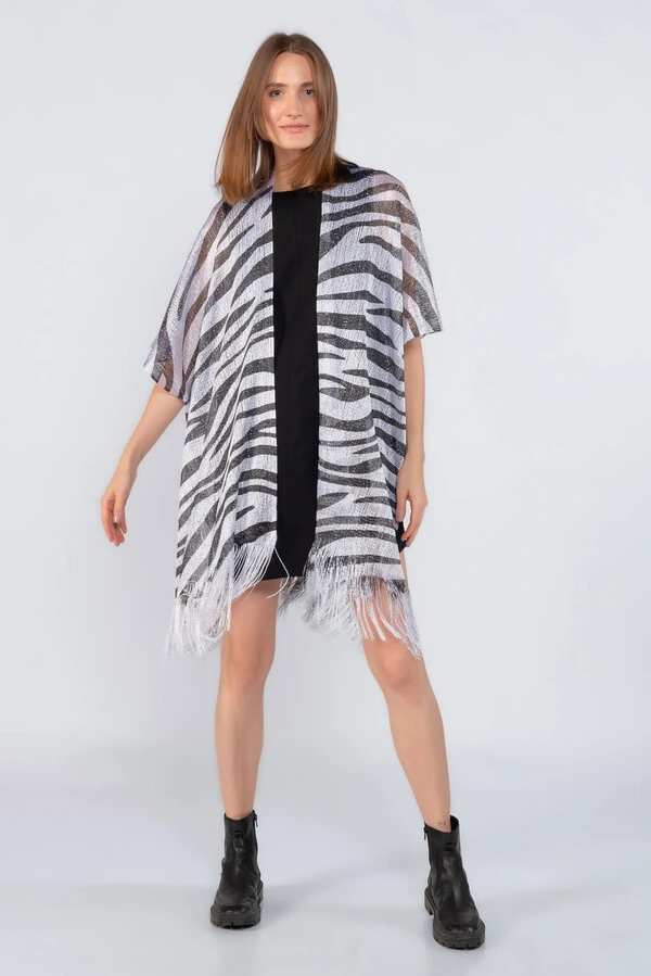 Kimono animal print em lurex