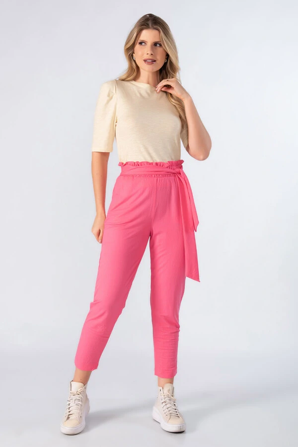 Calca viscose clochard com bolsos