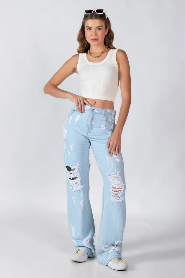 Cropped canelado regata