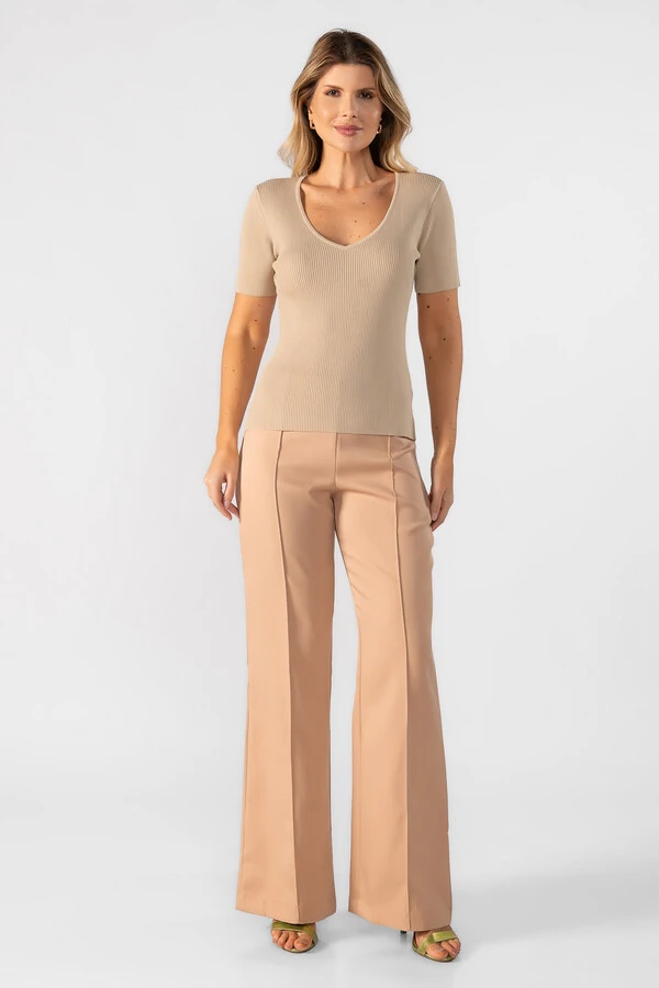 Blusa modal decote v