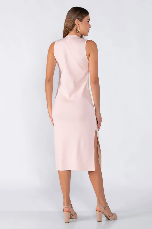 Vestido midi bicolor