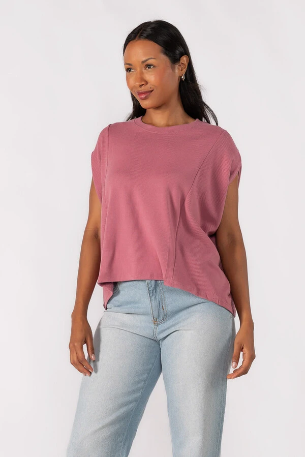 Blusa oversized canelada