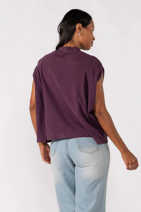 Blusa flanelada gola alta