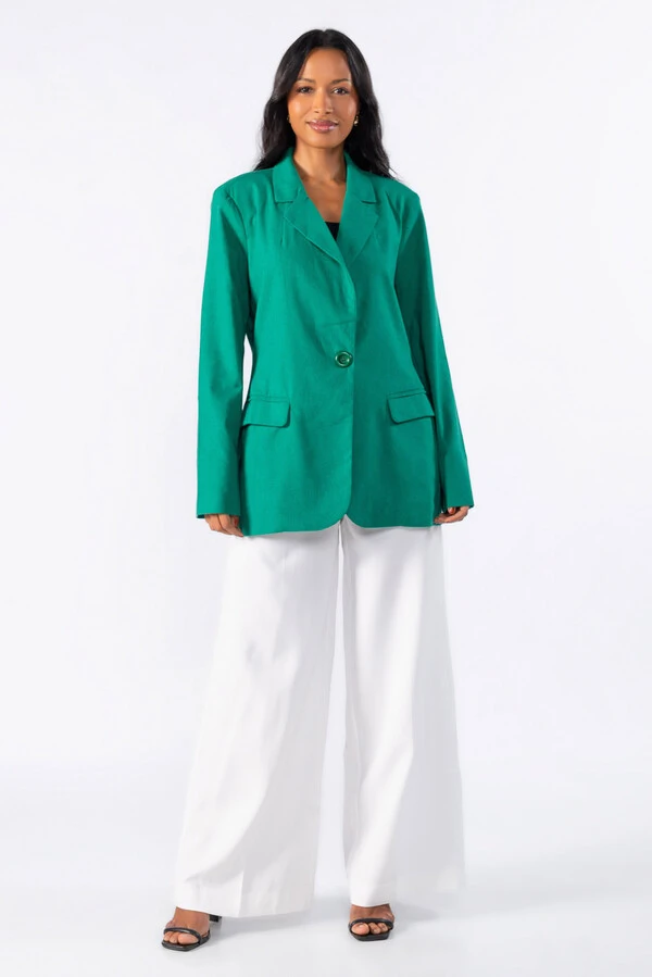 Blazer linho com ombreiras