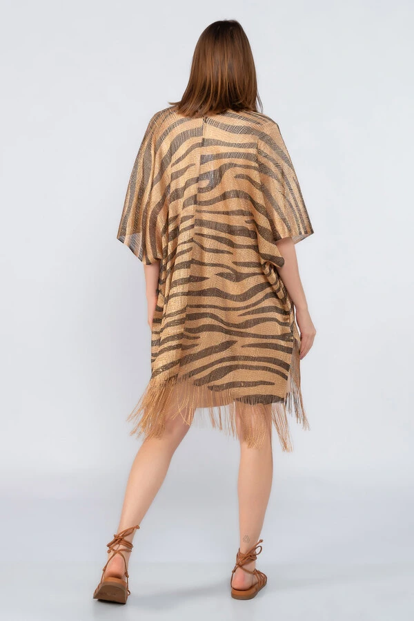 Kimono animal print em lurex