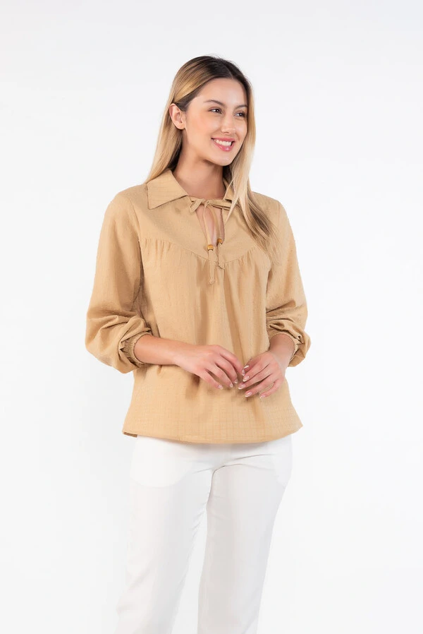 Blusa em algodao manga longa
